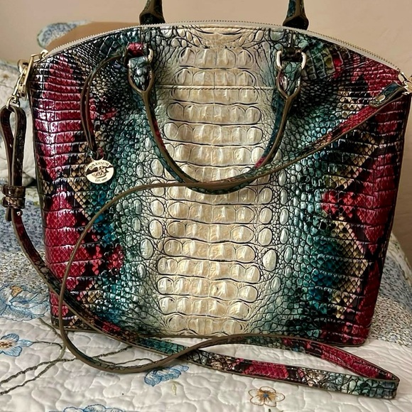 Brahmin Duxbury Crocs leather Satchel